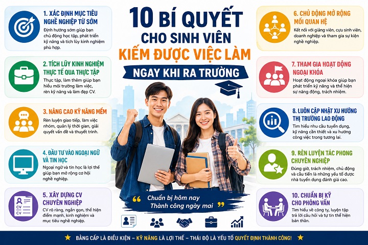 Bí quyết giúp sinh viên kiếm được việc làm ngay khi ra trường