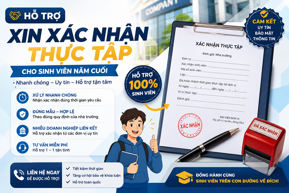 Dịch vụ hỗ trợ xin Xác Nhận Thực Tập