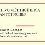 Dịch vụ viết thuê khóa luận tốt nghiệp cho sinh viên năm cuối
