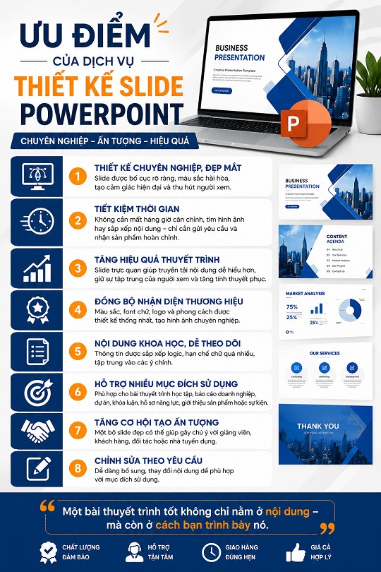 Ưu điểm mà dịch vụ thiết kế PowerPoint mang lại
