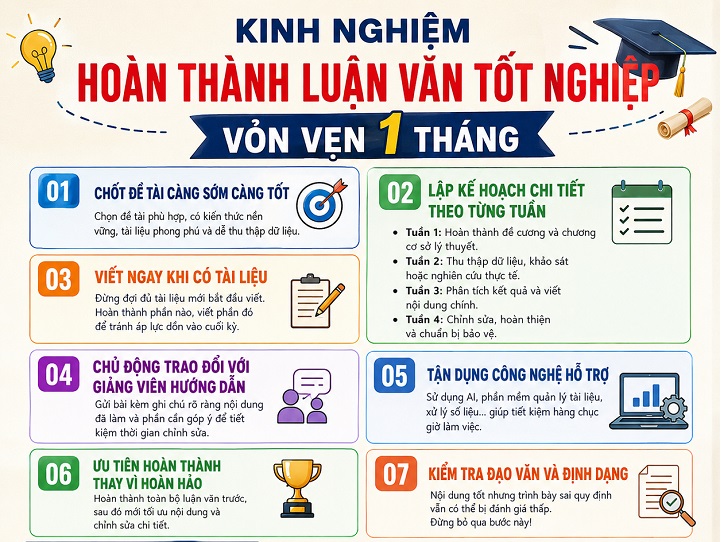 Kinh nghiệm hoàn thành luận văn tốt nghiệp vỏn vẹn 1 tháng