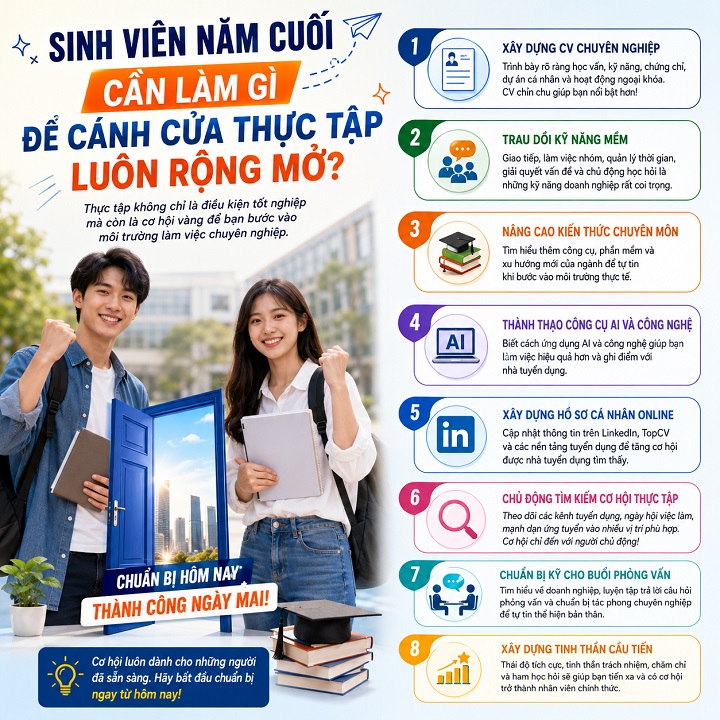 Sinh viên năm cuối cần làm gì để cánh cửa thực tập luôn rộng mở ?
