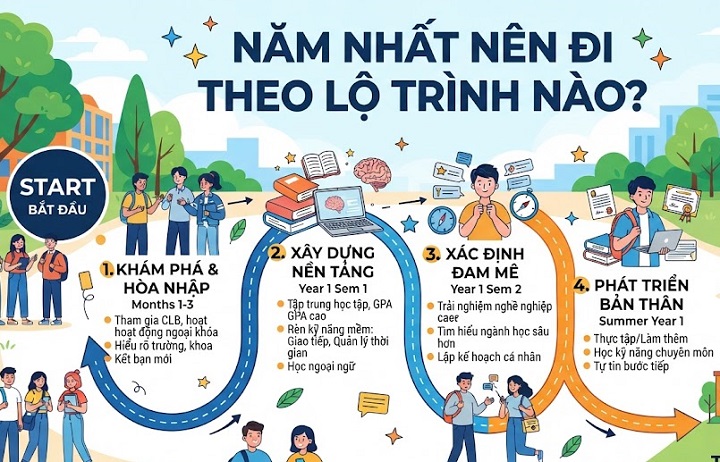 Năm nhất nên đi theo lộ trình như thế nào ?