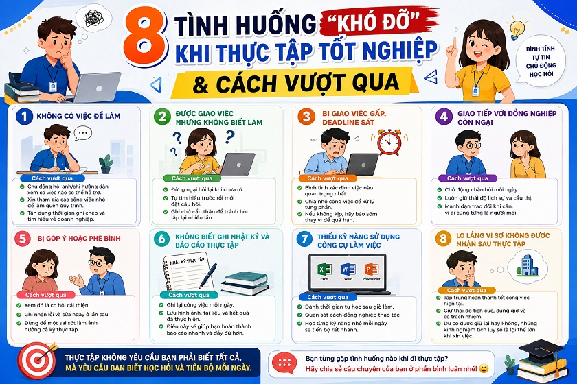 Những tình huống khó đỡ khi thực tập tốt nghiệp và cách vượt qua