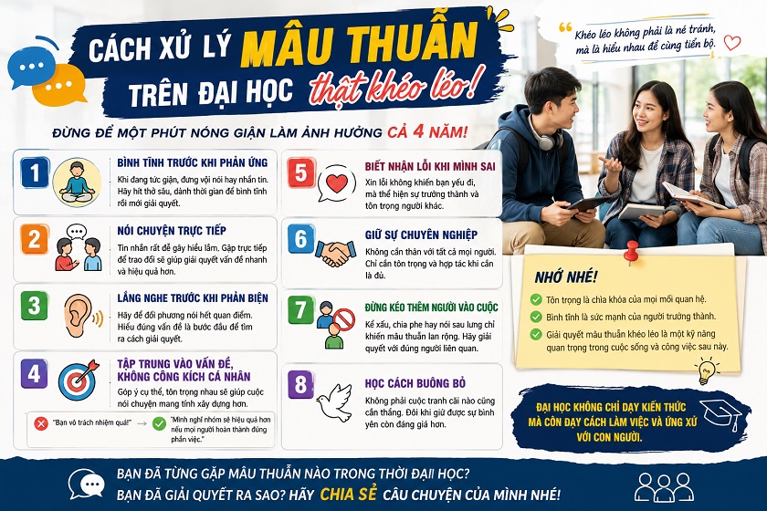 Cách xử lý mâu thuẫn trên Đại Học thật khéo léo