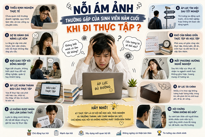 Nỗi ám ảnh thường gặp của sinh viên năm cuối khi đi thực tập ?